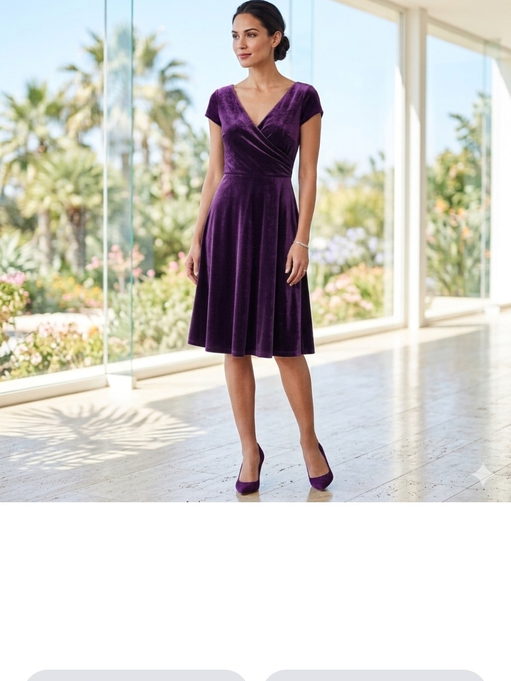 London Times Deep Purple Velvet Surplice Dress Size 6